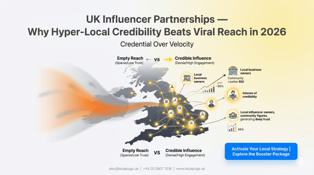 Hero image showing influencer partnerships with glowing yellow accents handshake icon and blue CTA button